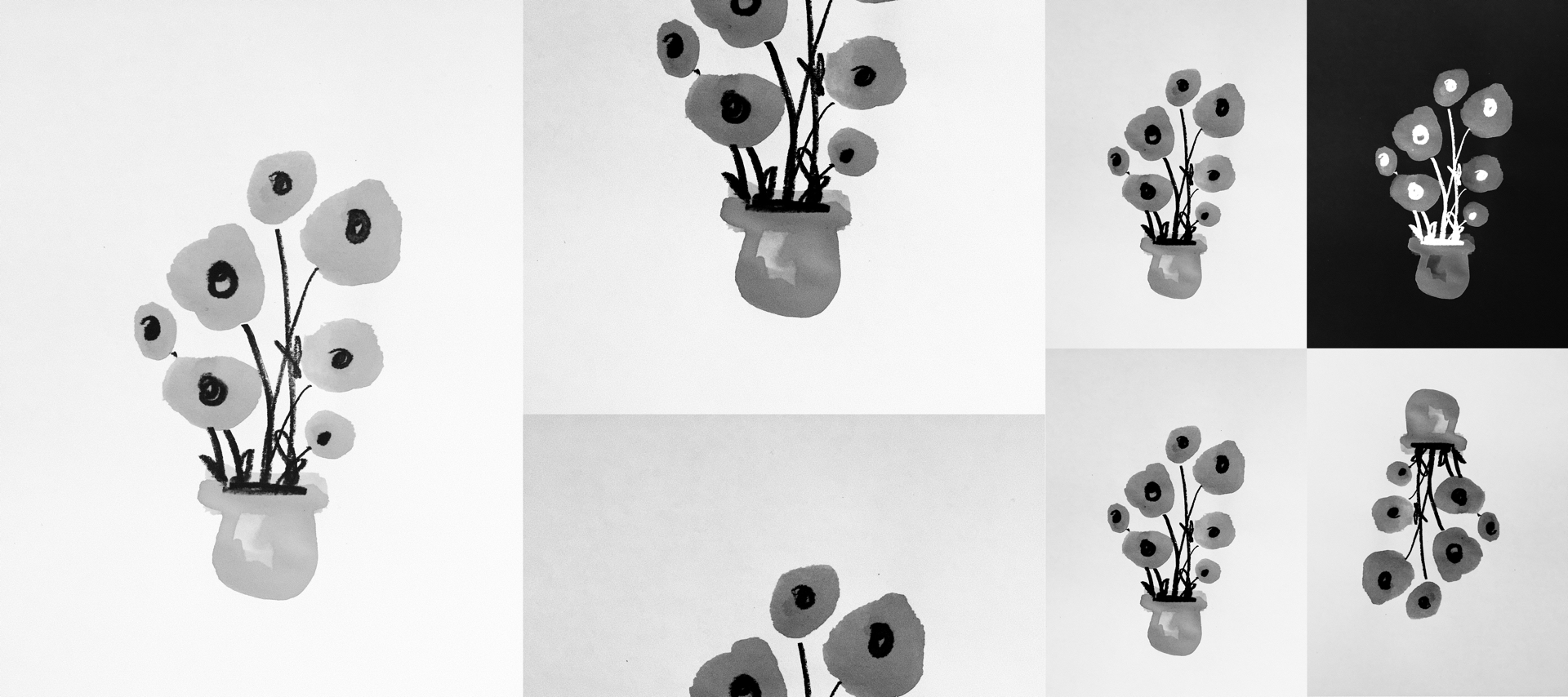 An illustration of a vase full of flowers is shown in different ways to signify cognitive differences causing users to see things differently