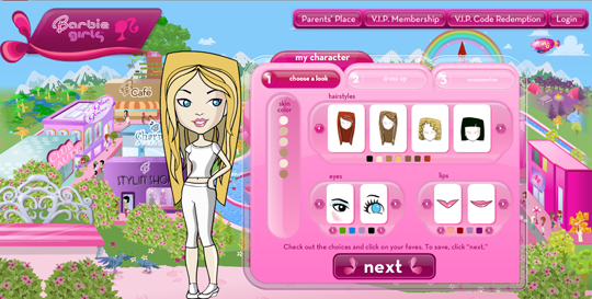 Registrazione sul sito Barbie Girls