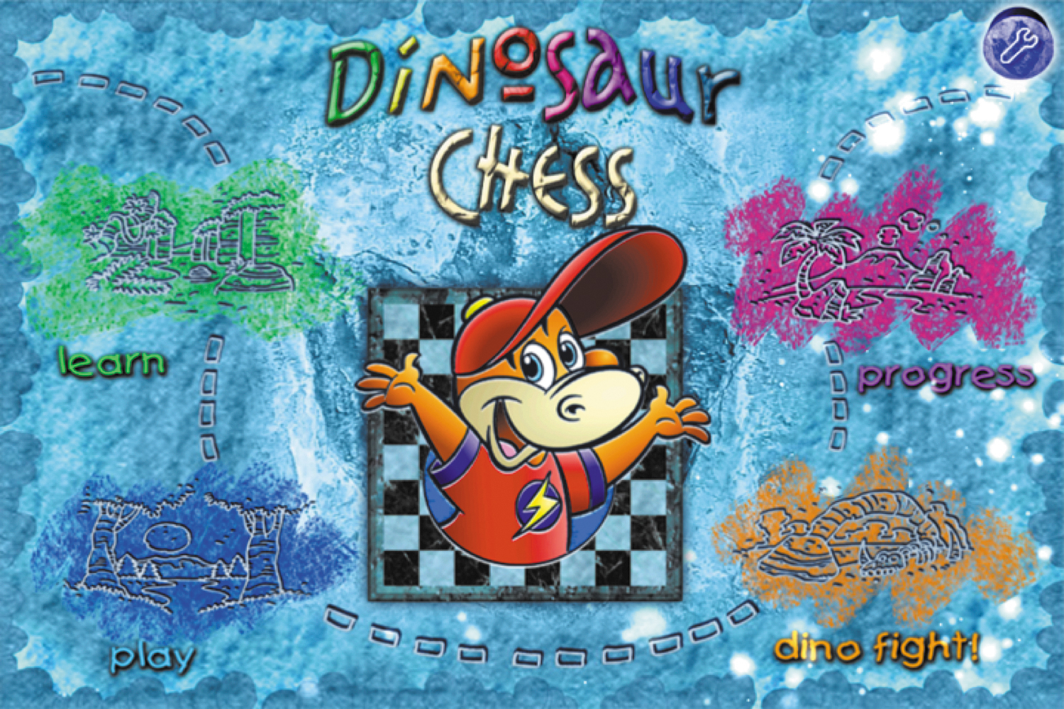 Screenshot della schermata home di Dinosaur Chess