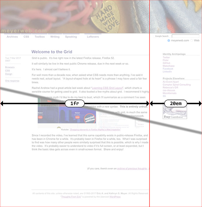Screenshot della pagina web