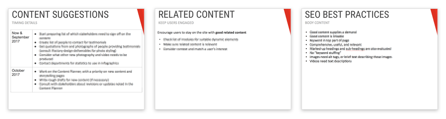 Slide di esempio da una presentazione delle Content Guidelines di iFactory.