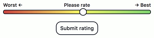 Lo slider modificato seguito ora da un pulsante con la scritta “Submit rating”.